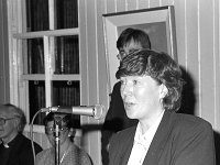 Hope House, Foxford - Lyons Collection Foxford-22.jpg  Press conference to announce details for the fundraising for Hope House Foxford. Sr Attracta Canny, Director of Hope House speaking at the press reception. July 1993 : 19930723 Hope House Foxford Fundraising 2.tif, Foxford, Lyons collection
