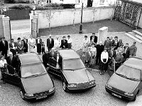 Hope House, Foxford - Lyons Collection Foxford-23.jpg  Press conference to announce details for the fundraising for Hope House Foxford. The press reception to announce details for the fundraising confined draw for Hope House, Foxford. the mercedes in the centre is the main prize. July 1993 : 19930723 Hope House Foxford Fundraising.tif, Foxford, Lyons collection