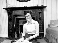 Mrs. Liam O'Neill - Lyons Collection Foxford-5.jpg  Mrs O' Neill cutting our for her scrap book reports on her husband Liam's football achievements. Liam O' Neill Galway footballer. September 1973 : 1973 Misc, 19730916 Mrs Liam O' Neill Foxford 1.tif, For the Evening Herald, Foxford, Lyons collection