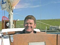 Inishbofin: Brian Quinn on boat - Lyons0009294.jpg  Inishbofin: Brian Quinn on boat