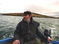 Owner of Inishturk Beag leaving the island, 1999 - Lyons00-20528.jpg  Bob and his wife Helma who owned Inishturk beag, which is just off Cleggan, Kilmeena, Westport. Bob leaving the island. : 1999 Misc, 19990127 Inisturk Beag 3.tif, Lyons collection