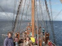 Asgard at Inishturk - Lyons0008973.jpg  Peter Gill from Clare Island on board the sail training ship the Asgard on a visit to Inishturk. The Asgard subsequently was lost at sea and all the crew and training team were rescued. : 19910624 Inish Turk 4.tif, Inish Turk, Lyons collection