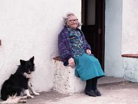 Inishturk: kMrs O' Toole sitting outside her home. - Lyons0008978.jpg  Inishturk: kMrs O' Toole sitting outside her home. : 19921001 Inish Turk 8.tif, 19921005 Inish Turk 8.tif, Inish Turk, Lyons collection