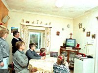 Inishturk: The Colemans watching a rugby international - Lyons0008984.jpg  Inishturk: The Colemans watching a rugby international. (Neg 2A) : 199210 Inish Turk 36.tif, Inish Turk, Lyons collection