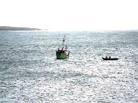 Inishturk: Crew approaching the fishing boat - Lyons0008985.jpg  Inishturk: Crew approaching the fishing boat. (Neg 22A ) : 199210 Inish Turk 37.tif, Inish Turk, Lyons collection