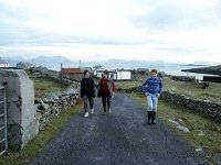 Young cousins walking on Inishturk. - Lyons0009007.jpg  Young cousins walking on Inishturk. (Neg 0A 1) : 19921001 Inish Turk 65.tif, Inish Turk, Lyons collection