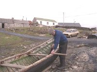 Inishturk: John Joe repairing a currach. - Lyons0009052.jpg  Inishturk: John Joe repairing a currach. : 19921003 Inish Turk 2.tif, Inish Turk, Lyons collection