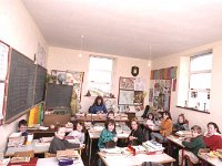 Inishturk: Ms Tuffy and her pupils in their classroom - Lyons0009088.jpg  Inishturk: Ms Tuffy and her pupils in their classroom. (Neg 5) : 19921005 Inish Turk 6.tif, Inish Turk, Lyons collection