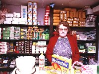 Inishturk: Katie Heanue in her well-stocked shop. - Lyons0009089.jpg  Inishturk: Katie Heanue in her well-stocked shop. (Neg 27A) : 19921005 Inish Turk 7.tif, Inish Turk, Lyons collection