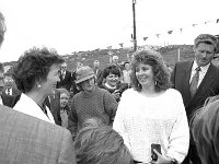 Visit of President MAry Robinson to Inishturk - Lyons0009103.jpg  Ann Marie Tuffy Principal of Inishturk National School welcomes Mary Robinson. (Neg 31A 32) : 19930521 President Mary Robinson's visit 7.tif, Inish Turk, Lyons collection