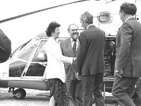 Visit of President MAry Robinson to Inishturk - Lyons0009104.jpg  Mick O' Toole, the Harbour, Inishturk is the first to welcome President Mary Robinson and her husband Nick. (Neg 4A 5) : 19930521 President Mary Robinson's visit 8.tif, Inish Turk, Lyons collection