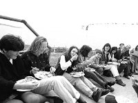 Visit of President MAry Robinson to Inishturk - Lyons0009106.jpg  Inishturk: Visitors to the island for the President's visit enjoying a tasty lunch in the sunshine. (Neg 18A 19) : 19930521 President Mary Robinson's visit 10.tif, Inish Turk, Lyons collection