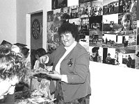 Visit of President MAry Robinson to Inishturk - Lyons0009107.jpg  Inishturk: President Mary Robinson's visit.  Mary Catherine Heanue dishing out the food. (Neg 14 15) : 19930521 President Mary Robinson's visit 11.tif, Inish Turk, Lyons collection