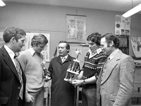 Vocational School Kiltimagh, March 1979. - Lyons0018084.jpg  Vocational School Kiltimagh, March 1979. P J Morley TD making presentations to students in Kiltimagh. At left Tommy O' Malley School Principal and at right a teacher. : 1.tif, 1979, 1979 Misc, 19790323, 19790323 Vocational School Kiltimagh 1.tif, collection, Kiltimagh, Lyons, Lyons collection, Misc, School, Vocational