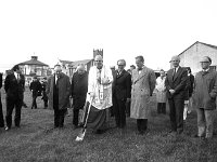 Knock Shrine, 1973. - Lyons00-21075.jpg  Archbishop J Cunnane turning  the sod. At left Monsgr Horan, Parish Priest of Knock. : 19731105 Turning of sod for Knock Church 1.tif, Knock Shrine, Lyons collection