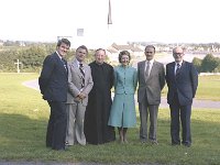 Knock Shrine, 1979. - Lyons00-21132.jpg  Bord Failte personnel on a visit to Knock Shrine. L-R : Sean Staunton, Ireland West Board; Michael O' Malley Mayo County Manager; Monsignor James Horan PP Knock; Mary Bennett Board of Ireland West, Galway; P V Doyle Dublin Chairman Board Failte Eireann and Joe Lally Regional Manager Ireland West. : 197908 Bord Failte Personnel 1.tif, Knock Shrine, Lyons collection