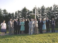 Knock Shrine, 1979. - Lyons00-21133.jpg  Bord Failte personnel on a visit to Knock Shrine. Centre Monsignor James Horan PP Knock. : 197908 Bord Failte Personnel 2.tif, Knock Shrine, Lyons collection