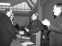 Knock Shrine, 1989. - Lyons00-21194.jpg  Winning architects for the Reconciliation Chapel being congratulated. : 19890107 Announcement of winning architects 3.tif, Knock Shrine, Lyons collection