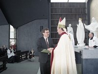 Knock Shrine, dedication of the Apparition chapel, 1992. - Lyons00-21221.jpg  Pat Lavelle Manager of Knock Shrine being greeted by the Archbisop. : 19920510 Dedication of Apparation Chapel 2.tif, Knock Shrine, Lyons collection