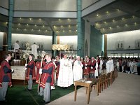 Knock Shrine, dedication of the Apparition chapel, 1992. - Lyons00-21224.jpg  Chief Steward Tom Neary at left directing ceremonies. : 19920510 Dedication of Apparation Chapel 5.tif, Knock Shrine, Lyons collection