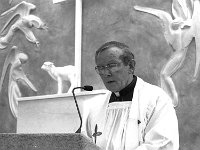 Knock Shrine, 1992. - Lyons00-21231.jpg  Mnsgr Dominic Grealy PP Knock welcoming the pilgrims. : 19920510 Pilgrimage in Knock 3.tif, Knock Shrine, Lyons collection