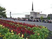 Knock Shrine, 1994. - Lyons00-21280.jpg  Flower gardens at the Basilica in Knock. : 19940814 National Novena 15.tif, Knock Shrine, Lyons collection