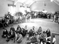 US Students in Louisburgh, 1972. - Lyons0018352.jpg  In the foreground are the students from St Thomas Aquinas College, Minnesota after their arrival in Louisburgh for their Summer course. In the background students from Louisburgh schools who turned out to welcome them. September 1972. : 1972 Misc, 19720907 US Students in Louisburgh 1.tif, Louisburgh, Lyons collection