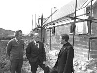 Louisburgh Holiday Homes - Lyons0018397.jpg  Charlie Gaffney, Louisburgh Holiday Homes; Joe Lally, Regional Manager Ireland West and Fr Kieran Waldron, Louisburgh holiday Homes on the construction site. June 1979. : 19790626 Louisburgh Holiday Homes 1.tif, Louisburgh, Lyons collection