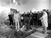 Opening of the IDA advance factory in Louisburgh - Lyons0018401.jpg  Opening of the IDA advance factory in Louisburgh. The Minister for the Gaeltacht Mr Denis Gallagher turning the sod for the IDA advance factory in Louisburgh.  November 1979. : 19791123 Opening of IDA Advance Factory 3.tif, Louisburgh, Lyons collection