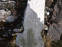 Archaeological and historical research by French students, Louisburgh, April 1987. - Lyons0018495.jpg  A cross inscribed stone. Archaeological and historical research by French students, Louisburgh April 1987. : 19870407 Archaeological & Historical Research by Louisburgh Students 2.tif, Farmers Journal, Louisburgh, Lyons collection