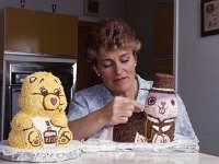 Bernadette Bourke putting finishing touches to childrens' novelty cakes, Louisburgh, June 1987. - Lyons0018516.jpg  Bernadette Bourke putting finishing touches to childrens' novelty cakes, Louisburgh, June 1987. : 19870625 Bernadette Bourke at work 1.tif, Farmers Journal, Louisburgh, Lyons collection