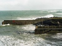 Roonagh pier, Louisburgh, 2002 - Lyons0018587.jpg  High swells at Roonagh Pier as a result of gale force winds, February 2002.