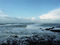 Roonagh pier, Louisburgh, 2002 - Lyons0018590.jpg  High swells at Roonagh Pier as a result of gale force winds, February 2002.