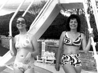 Great Southern Hotel, Mulranny, May 1975. - Lyons0018634.jpg  The O' Gorman sisters Mulranny standing infront of the water slide into the  pool at Great Southern Hotel, May 1975. : 19750510 Terry O' Sullivan in Mulranny 4.tif, Irish Press, Lyons collection, Mulranny