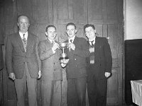 Newport Handball Club, 1961.. - Lyons0016291.jpg  Newport Handball Club, 1961. At left Mr Mc Gee Newport handball committee. Next Eamon Connolly, Newport All Ireland Champion; ? and ? : 1961 Misc, 1961 Newport Handball 2.tif, Lyons collection, Newport