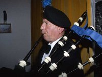 O' Malley Clan Convention, July 1986. - Lyons0016486.jpg  Michael O' Malley, the piper at the convention. Article by Sonia Kelly about the O' Malley clan gathering for the Farmers Journal. O' Malley Clan Convention, July 1986. : 19860719 O' Malley Clan Convention 1.tif, Farmers Journal, Lyons collection, Newport