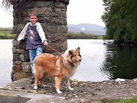 Joan and Peter McMenamin's son and their dog,  Newport, October 1996 - Lyons0016520.jpg  Joan and Peter McMenamin's son and their dog,  Newport, October 1996 : 19961010 Young boy & his dog.tif, Lyons collection, Newport