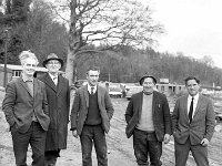 Construction of Hotel Westport, February 1970. - Lyons0019738.jpg  Hotel Westport under construction,  February 1970. Second from left P J Kelly main contractor Westport with some of his construction crew. At right his son Harry Kelly. : 19700205 Hotel Westport under construction 3.tif, Lyons collection, Westport Developing