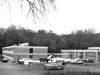 Helicopter, Hotel Westport, October 1970. - Lyons0019746.jpg  Helicopter at Hotel Westport, October 1970 : 19701022 Hotel Westport.tif, Lyons collection, Westport Developing