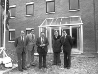 Official opening of IDA factory. Westport, May 1977. - Lyons0019754.jpg  The opening of the IDA factory, Westport May 1977.  At left Myles Staunton, Westport, Padraic White Chief Executive of the IDA with members of Regional IDA personnel. Second from the right Michael O' Malley County Manager. : 19770509 Opening of the IDA Factory 1.tif, Lyons collection, Westport Developing