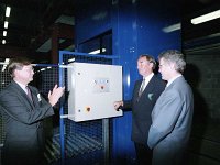 Official Opening of Gammaster, August 1992. - Lyons0019801 1.jpg  Official opening at Gammaster. Minister Padraic Flynn officially starting the operation of the plant, August 1992. : 19920831 Official Opening of Gammaster 7.tif, Lyons collection, Westport Developing