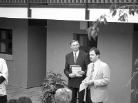 Official Opening of Sea Wharf Apartments, Westport Quay, October 1992. - Lyons0019805 1.jpg  Official opening of Sea Wharf Apartments at Westport Quay. At left Fr Tony King ADM Westport; Minister for Justice Padraic Flynn who performed the official opening and Mr John Lally Developer Galway who built the apartments. October 1992. : 19921012 Opening of Sea Wharf Apartments 4.tif, Lyons collection, Westport Developing