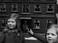 Westport House:  Lord Altamont's daughters with a hundred year old dolls' house, March 1969. - Lyons0019169.jpg  Westport House:  Lord Altamont's daughters with a hundred year old dolls' house, March 1969.