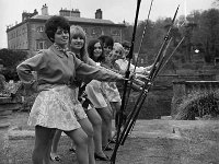 Westport House: spear wielding ladies modelling mini-skirts, May 1969. - Lyons0019170.jpg  Westport House: spear wielding ladies modelling mini-skirts, May 1969.