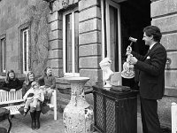 Lord Altamont practising his auctioneering skills, Westport house, March 1971. - Lyons0019215.jpg  Lord Altamont practising his auctioneering skills, Westport house, March 1971. : 19710304 Lord Altamont practising his auctioneering skills.tif, Lyons collection, Westport House