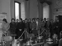 British Journalists visit to Westport House, March 1973 - Lyons0019270.jpg  British Journalists visit to Westport House, March 1973. Viewing the dining room. : 19730310 British Journalists visit to Westport House 4.tif, Lyons collection, Westport House