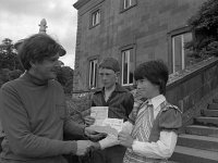 Lord Altamont presenting gift vouchers to young students, Westport house, August 1978. - Lyons0019539.jpg  Lord Altamont presenting gift vouchers to young students, Westport house, August 1978.