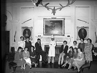 DVO staff pictured in the dining room with the Head Chef, Westport House, October 1981 - Lyons0019585.jpg  DVO staff pictured in the dining room with the Head Chef, Westport House, October 1981