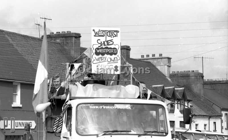 St Patrick's day parade, Westport, March 1985.  .