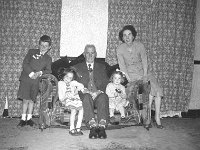 Finola Gill's Birthday Party, Westport, 1955 - Lyons0013596.jpg  Finola Gill's Birthday Party, Westport, 1955. Finola sitting on her grandfather's right Mr Paddy Healy. Also Finola's brother sister & mother. Finola is married to John Bruton former Minister & Taoiseach of Ireland & now U N Ambassador living in New York. : 1955 Finola Gill's Birthday Party 1.tif, 1955 Finola Gill's Birthday Party.tif, 1955 Misc, Lyons collection, Westport